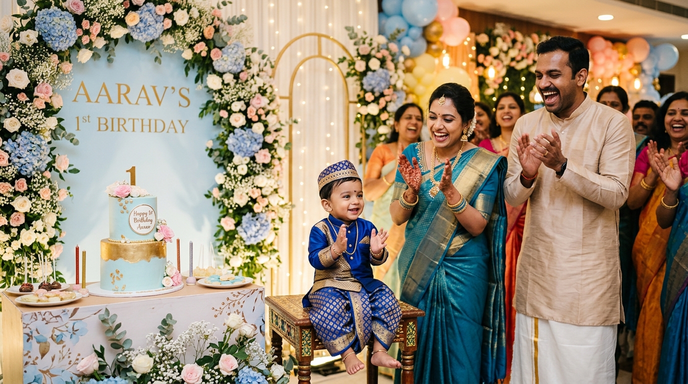 Aarav’s Grand 1st Birthday & Custom Cake Celebration