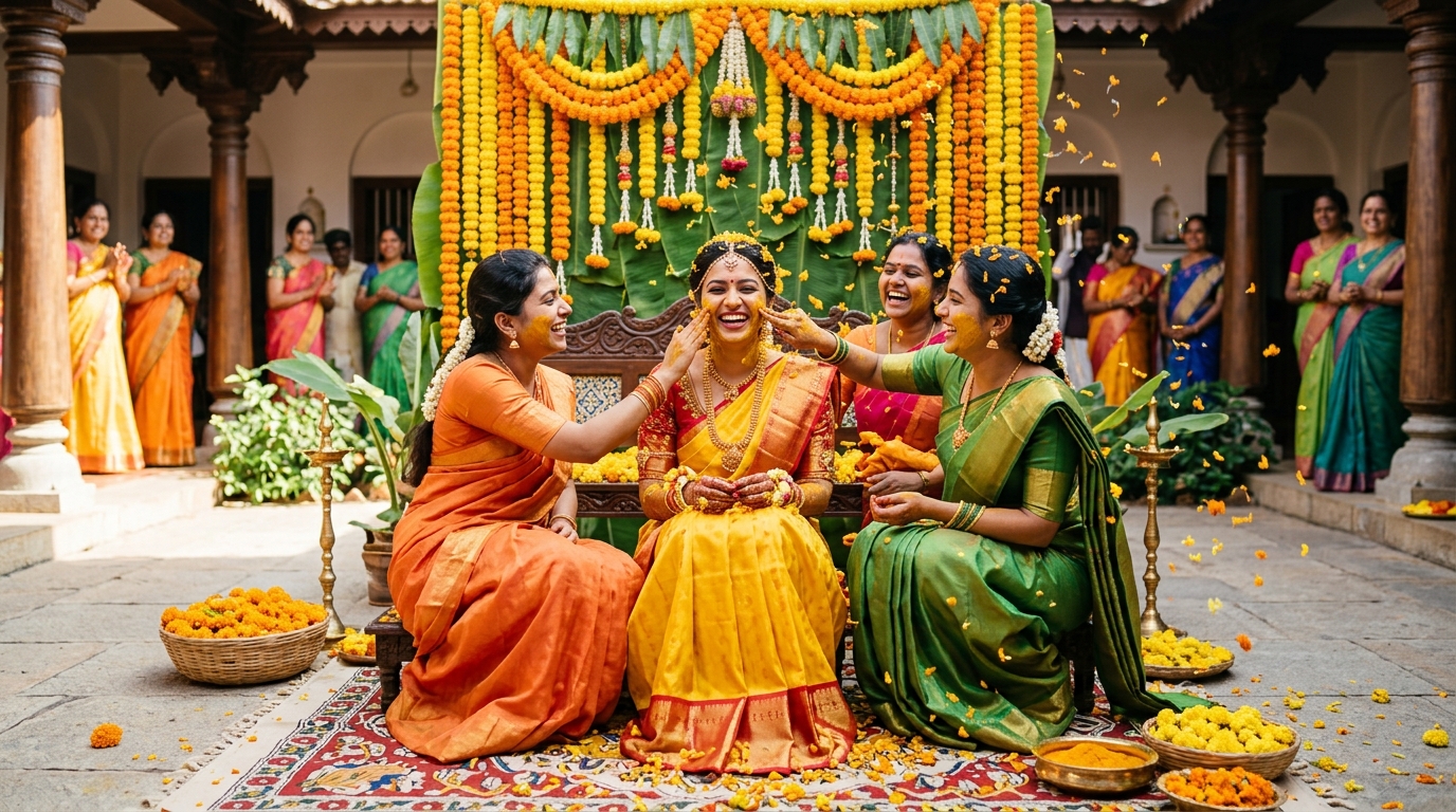 The Joyful Haldi Golden Shower