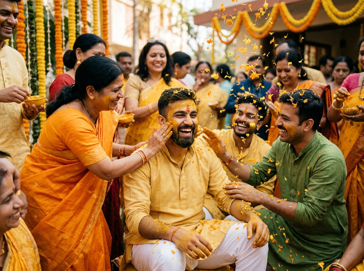Laughter at the Nalangu Manjal Ritual
